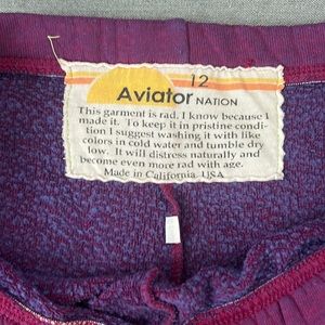 Aviator Nation Purple Cheveron Sweatpants